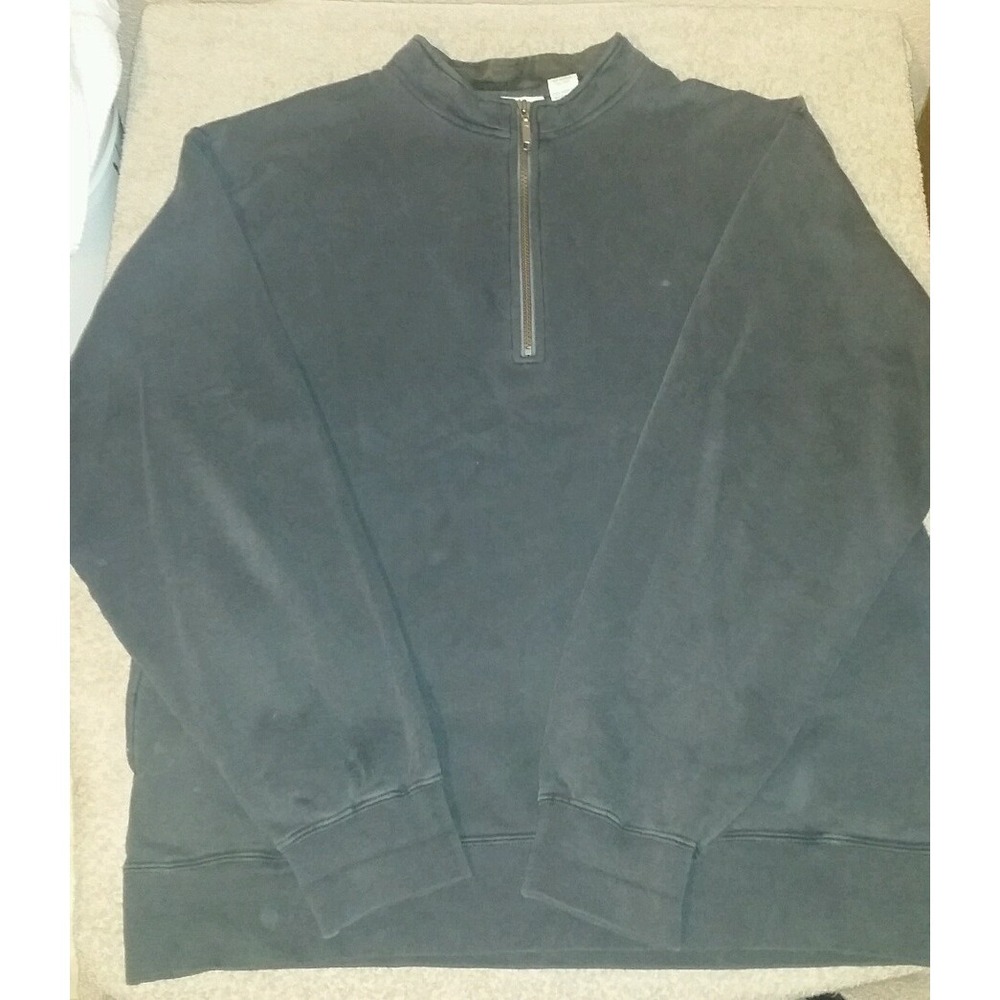 *Mens Large Orvis black 1/4 zip pullover with pockets Shirt Long‎ Sleeve